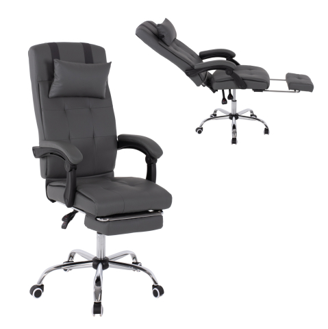 Scaune de birou - EXECUTIVE OFFICE CHAIR HM1057.20 GREY WITH FOLDING FOOTREST 58x71x128Hcm.