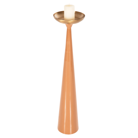 Decoratiuni - FLOOR CANDLESTICK (PILLAR) GUNTUR HM4383 METAL IN SALMON-GOLD Φ20x87.5Hcm.