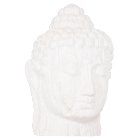 Decoratiuni - FLOOR DECORATION BUDDHA HEAD HM4385.02 PLASTER IN WHITE 90x90x100Hcm.
