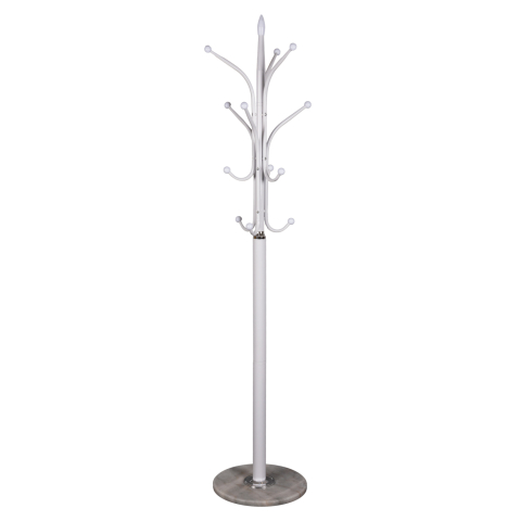 Cuiere - FLOOR STANDING HANGER HM9573.02 METALLIC 13 HANGING POSITIONS-WHITE Φ37x180Hcm.