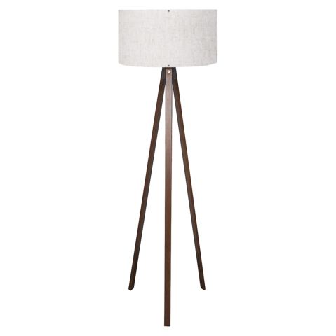 Lampi de podea - FLOOR STANDING LAMP HM7578.02 WALNUT COLOR TRIPOD, OFF-WHITE CAP