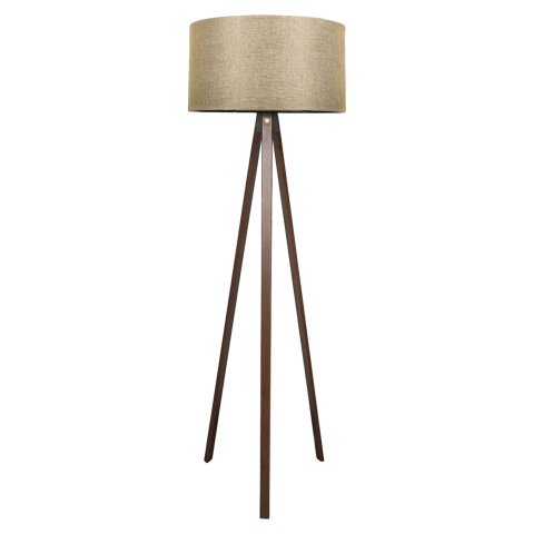 Lampi de podea - FLOOR STANDING LAMP HM7578.03 WALNUT COLOR TRIPOD, GOLDEN-BROWN CAP