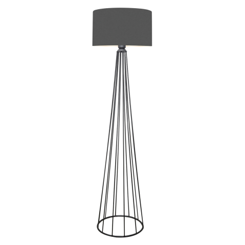 Lampi de podea - FLOOR STANDING LAMP HM7581.01 BLACK PILLAR, DARK GREY CAP