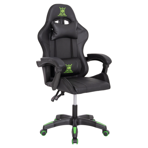 Scaune de birou - GAMING ARMCHAIR DARREN HM1203.03 BLACK-GREEN PVC 58.5x100x120Hcm.