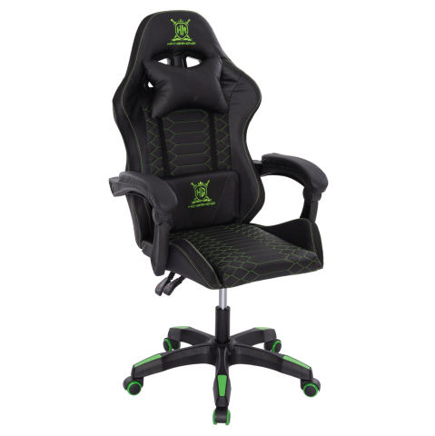 Scaune de birou - GAMING ARMCHAIR LOOT HM1204 BLACK-GREEN PVC 60x60x120Hcm.