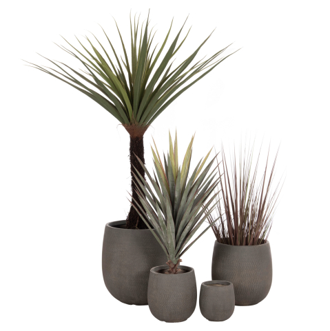 Ghivece de flori - GARDEN PLANTERS ROUND SET 4PCS SERIES GARDENER HM4726 FIBERCLAY GREEN Φ52x55Hcm.