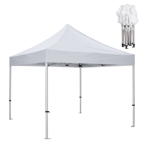 Chioscuri - GAZEBO MATTHEW-AL HM6313 FOLDABLE-PROFESSIONAL USE-ALUMINUM FRAME IN SILVER-WHITE SHADE 3x3x3,43Hm