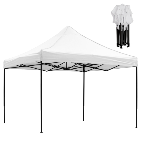 Chioscuri - GAZEBO MATTHEW HM6310 FOLDABLE-METAL BLACK FRAME-WHITE SHADE 3x3x3.10Hm