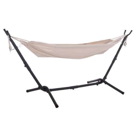 Leagane - Cuiburi - HAMMOCK CRAVE HM6304.02 ANTHRACITE METAL FRAME-BEIGE FABRIC 265x93x105Hcm.