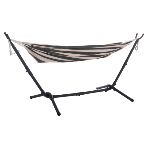 Leagane - Cuiburi - HAMMOCK CRAVE HM6304.03 ANTHRACITE METAL FRAME-BLUE FABRIC WITH WHITE STRIPES 265x93x105Hcm.