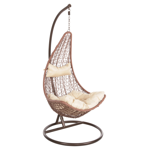 Leagane - Cuiburi - HANGING NEST MILLIE HM5996.05 METAL IN BROWN-SYNTHETIC RATTAN IN BROWN Φ95x195Hcm.