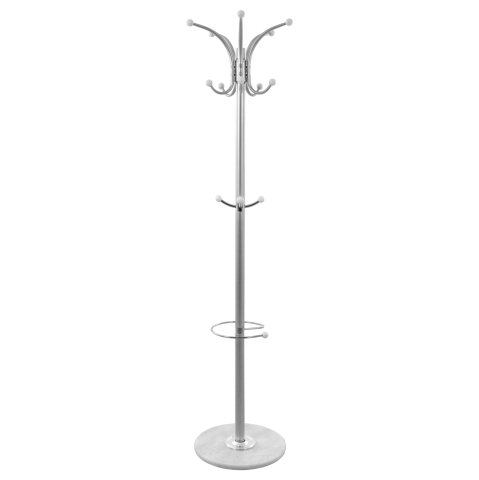 Cuiere - Hat/Coat Stand Metallic HM0038.40 rotating silver with marble ''37x170cm