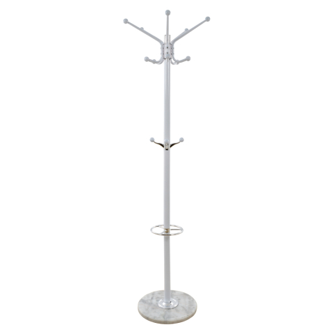 Cuiere - Hat/Coat Stand Metallic HM0039.02 rotating white with marble ''37x170 cm