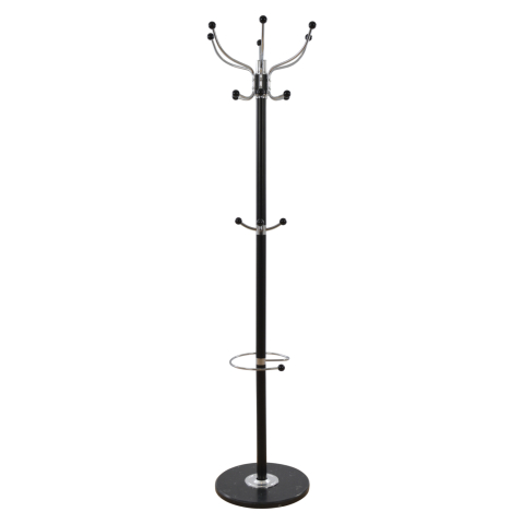 Cuiere - Hat/Coat Stand Metallic JUDE HM0040.01 rotating black with black marble base Φ37x170Η cm
