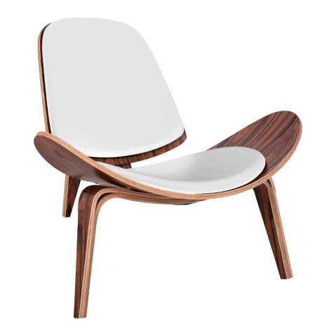 Interior - HM1128.13 armchair SUPERIOR PLUS., WALNUT COLORED frame, white cushions