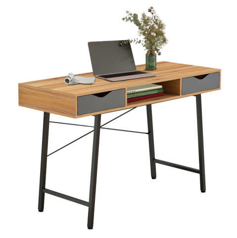 Birouri - HM2128.03 desk, walnut-grey-black, 120x48x76,5