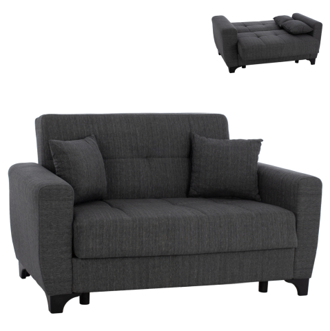 Interior - HM3243.03 2-SEATER SOFA-BED, TALL BACK, GREY, 160x84x88cm