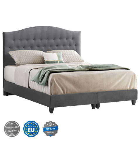 Paturi - HM638.10 MALENA bed, grey velvet, 150x200
