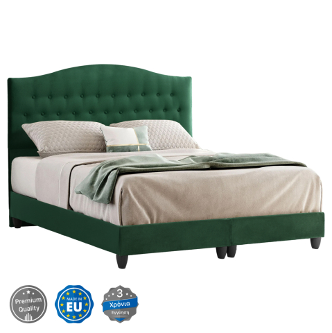 Paturi - HM638.13 BED MALENA, CYPRESS GREEN VELVET, 150x200
