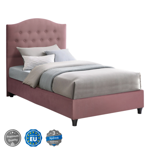 Paturi - HM651.12 bed MALENA, dusty pink velvet, 90x200