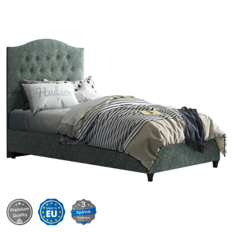 Paturi - HM651.27 bed MALENA, Nubuck-type GREEN fabric, 90x200