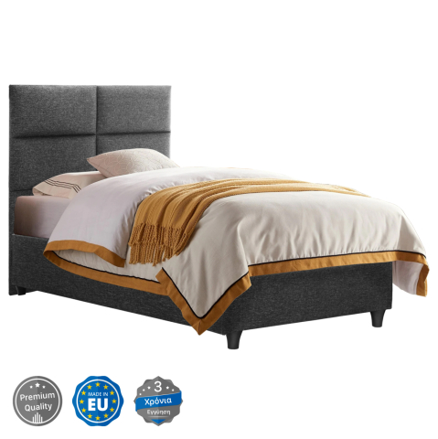 Paturi - HM652.01 bed MILO, grey fabric, 90x200