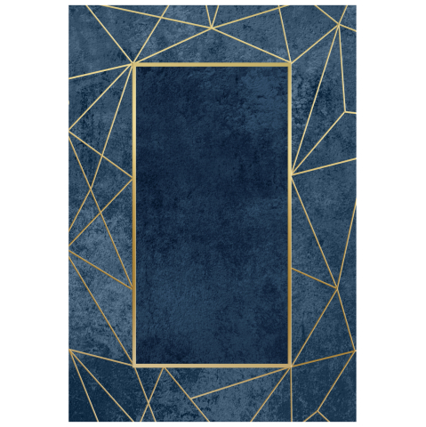 Articole de uz casnic - HM7675.28 160X230cm, JOSIANE, blue-gold carpet, fringes