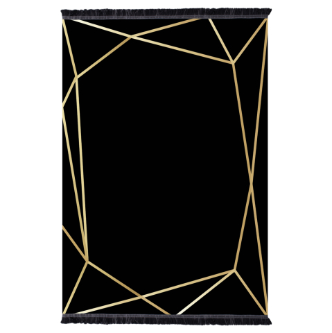 Covoare de zona - HM7675.30-160X230cm, JOSIANE black-gold carpet, fringes