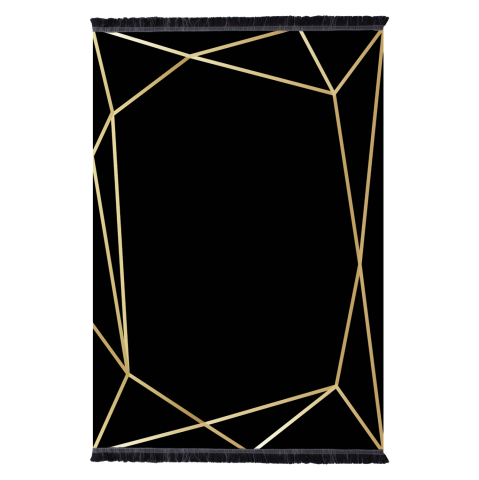 Articole de uz casnic - HM7676.30 80X150cm, JOSIANE carpet, black-gold, fringes