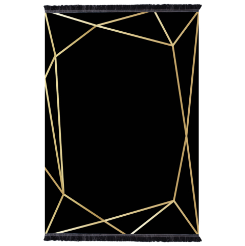 Covoare de zona - HM7677.30 120X170cm, black-gold with fringes, JOSIANE