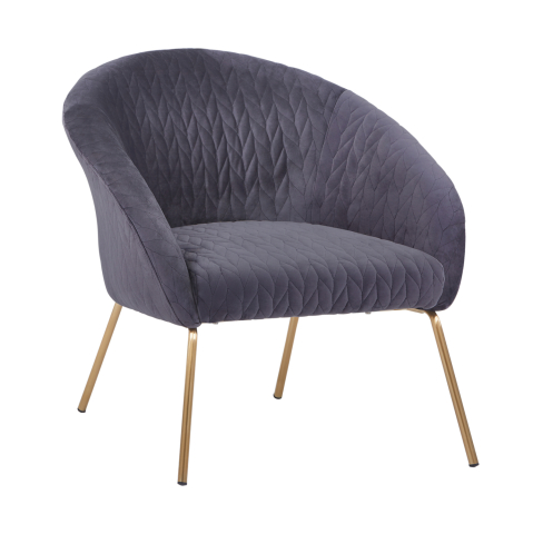 Interior - HM8549.01 Armchair Joyce Velvet Grey,metallic legs, 80x76x75