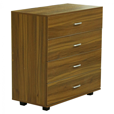 Sertare - Toalete - HM8996.02 4-drawer cabinet THORG, walnut, melamine, 80x40x83H