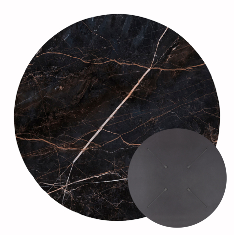 Blaturi HPL - HPL TABLETOP HM5841.34 ROUND IN BLACK MARBLE Φ60cm.