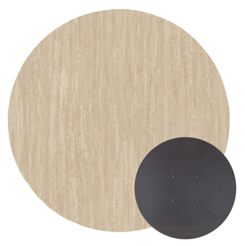 Blaturi HPL - HPL TABLETOP HM5841.35 ROUND IN TRAVERTINE STONE Φ60cm.