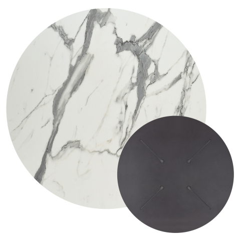 Blaturi HPL - HPL TABLETOP HM5842.31 ROUND IN WHITE MARBLE Φ70cm.