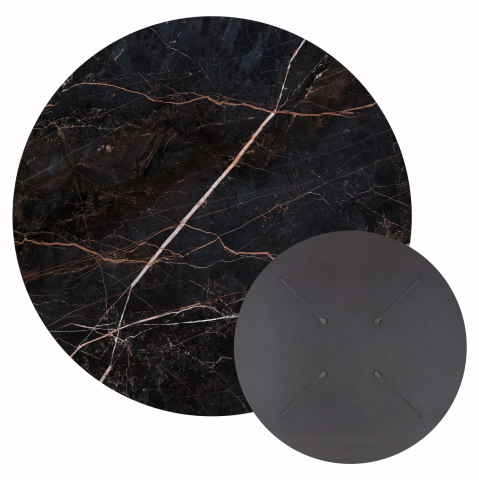 Blaturi HPL - HPL TABLETOP HM5842.34 ROUND IN BLACK MARBLE Φ70cm.