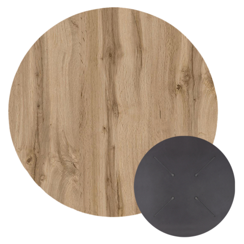Blaturi HPL - HPL TABLETOP HM5842.36 ROUND IN SONAMA OAK Φ70cm.