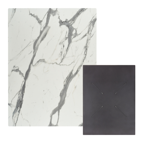 Blaturi HPL - HPL TABLETOP HM6350.31 RECTANGULAR IN WHITE MARBLE COLOR 60X80cm
