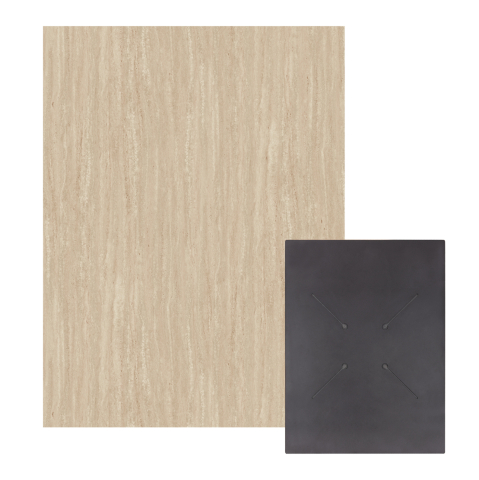 Blaturi HPL - HPL TABLETOP HM6350.35 RECTANGULAR IN TRAVERTINE STONE COLOR 60X80cm