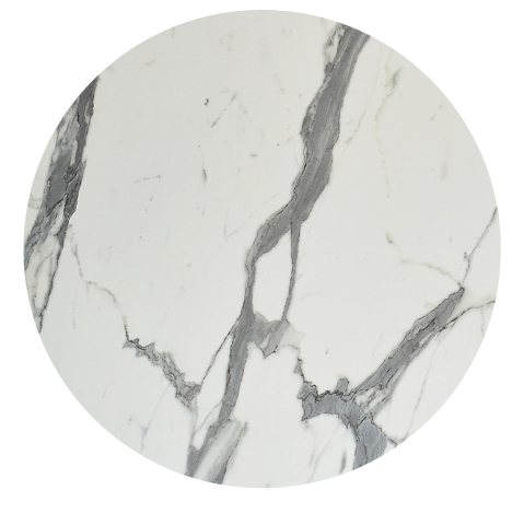 Blaturi HPL - HPL TABLETOP HM6351.31 ROUND IN WHITE MARBLE Φ120cm.