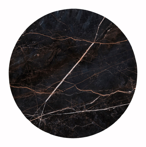 Blaturi HPL - HPL TABLETOP HM6351.34 ROUND IN BLACK MARBLE Φ120cm.