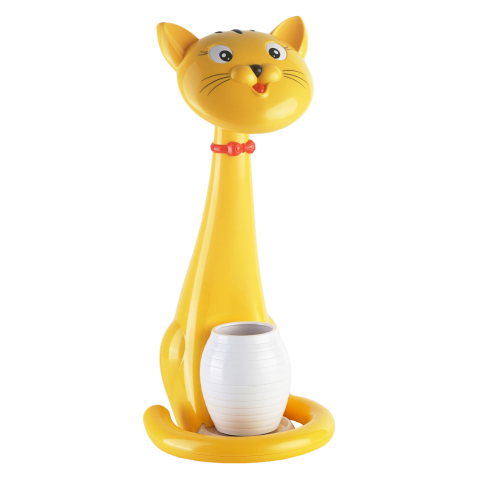 Lampi de birou - KIDS DESK LAMP LED BADOO CAT FIGURE HM4457.04 YELLOW ABS-WITH PEN HOLDER