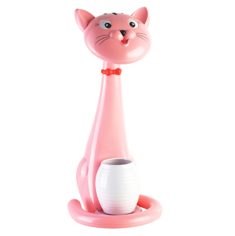 Iluminat - KIDS DESK LAMP LED BADOO CAT FIGURE HM4457.05 PINK ABS-WITH PEN HOLDER