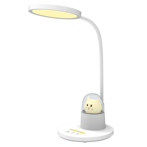 Lampi de birou - KIDS DESK LAMP LED BADOO CAT FIGURE LIGHT HM4449.01 WHITE ABS