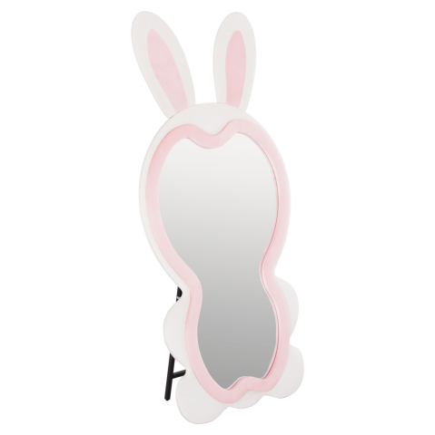 Oglinzi - KIDS' FLOOR STANDING MIRROR BUNNY HM4489.01 MDF IN PINK and WHITE- BLACK STAND 80x162Hcm.