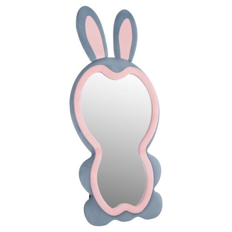 Oglinzi - KIDS' FLOOR STANDING MIRROR BUNNY HM4489.02 MDF IN PINK and BLUE- BLACK STAND 80x162Hcm.