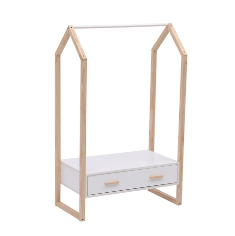Dulapuri - KIDS' HANGER WITH DRAWER PEPE HM2492.03 MELAMINE-PINE WOOD 80x40x125Hcm.