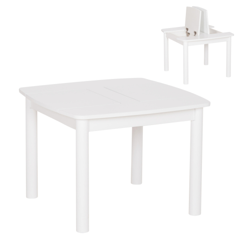 Mese - KIDS' TABLE WITH STORAGE SPACE RICKI HM18339.03 MDF and BIRCH WOOD IN WHITE 65x65x47Hcm.
