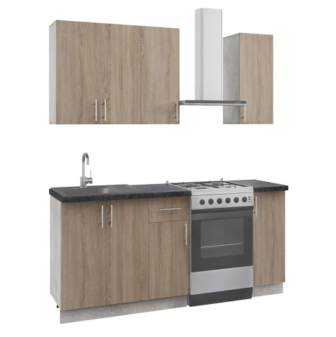 Mobilier de bucatarie - KITCHEN COMPOSITION HM2465.01 MELAMINE SONOMA COUNTERTOP LAMINATE 120x47x84,8Υεκ.
