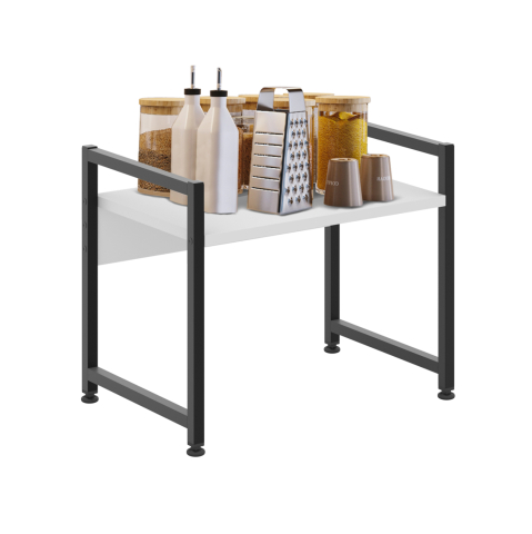 Mobilier de bucatarie - KITCHEN ORGANIZING SHELF BECKO HM18219.01 MELAMINE IN WHITE-BLACK METAL 53x35x41Hcm.